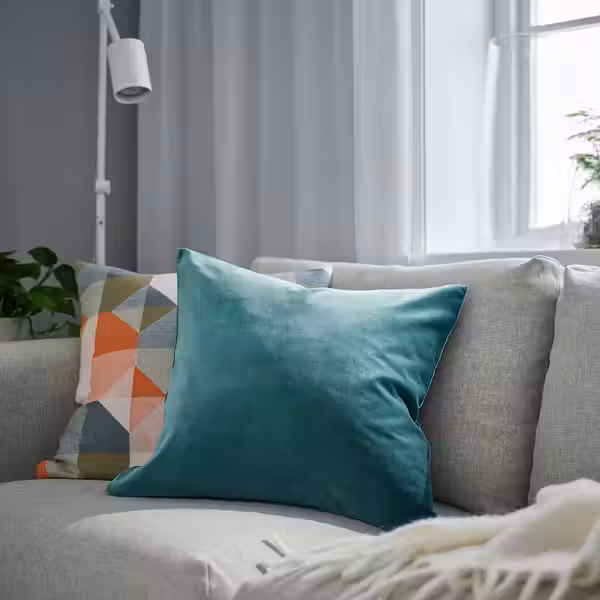 SANELA Чехол на подушку - темно серо-бирюзовый 50x50 см - фото 2