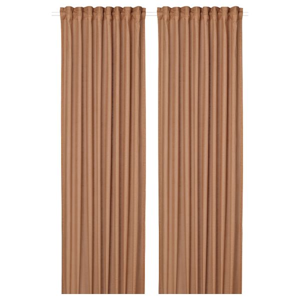 Гардины, 2 шт., светло-коричневый 145x300 см IKEA SILVERLÖNN СИЛВЕРЛЁНН 004.880.91 - фото 1