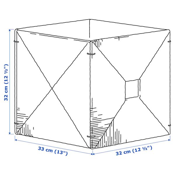 Корзина, водоросли 32x33x32 см IKEA KNIPSA КНИПСА 203.763.99 - схема-чертеж с размерами