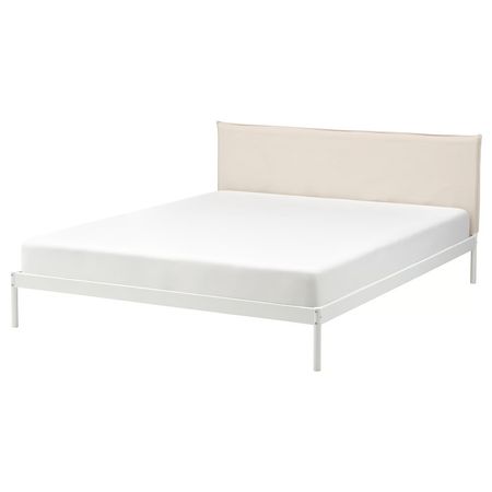 KLEPPSTAD Каркас кровати - белый/Vissle бежевый 160x200 см