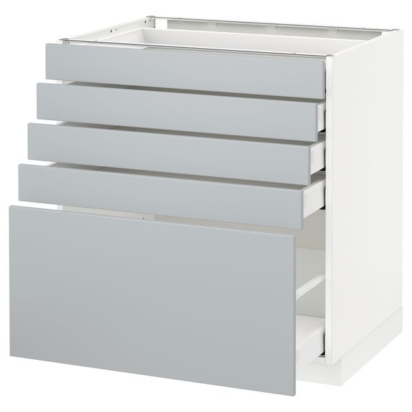 Напольный шкаф с 5 ящиками МЕТОД / МАКСИМЕРА, белый, Веддинге серый - схема-чертеж с размерами