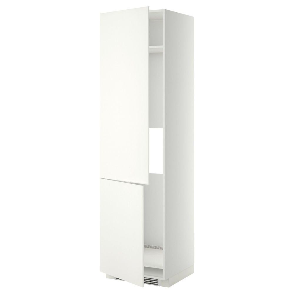 Высокий шкаф для/холод/мороз/2дверцы, белый/Хэггеби белый 60x60x220 см IKEA METOD МЕТОД 192.262.02 - схема-чертеж с размерами