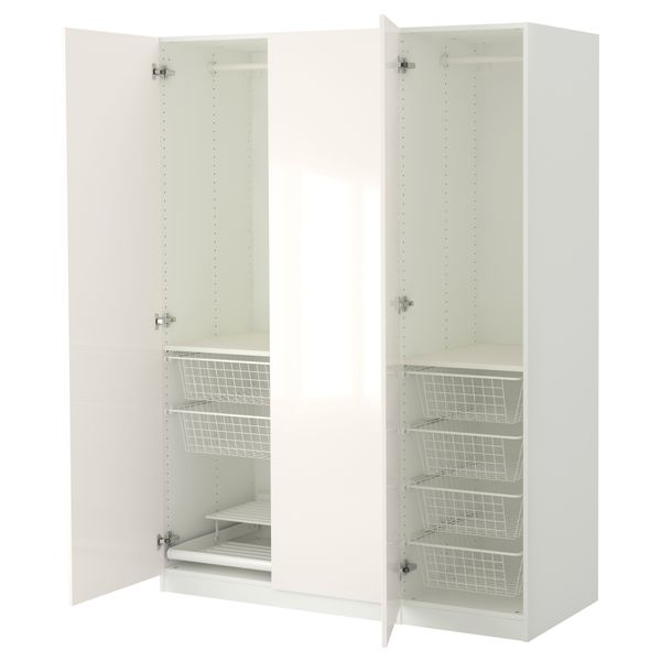 Гардероб ПАКС, белый, Фардаль глянцевый/белый - фото 1