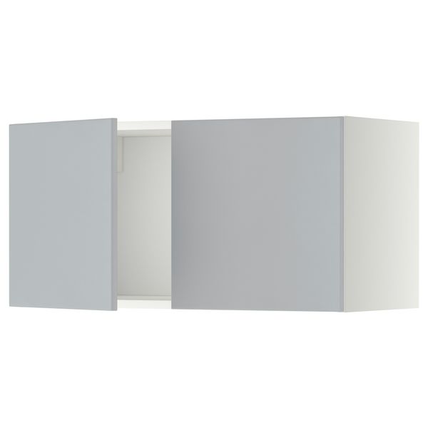 Навесной шкаф с 2 дверями МЕТОД, белый, Веддинге серый (80x40 см) - схема-чертеж с размерами