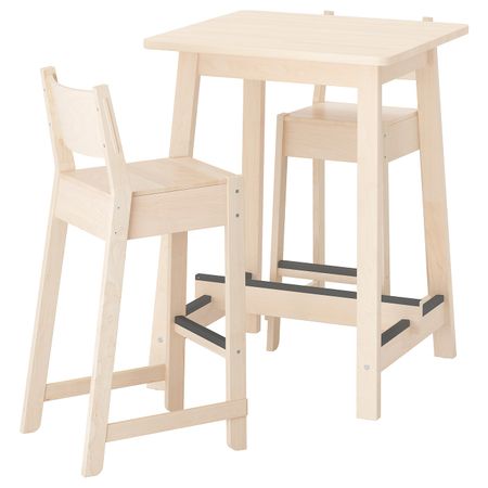Барный стол и 2 барных стула, береза береза 74 см IKEA NORRÅKER НОРРОКЕР / NORRÅKER НОРРОКЕР 792.972.77