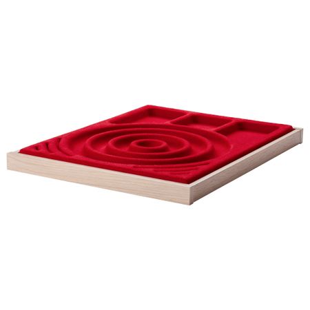 Выдвижная полка + вставка для украшений КОМПЛИМЕНТ, под беленый дуб, красный