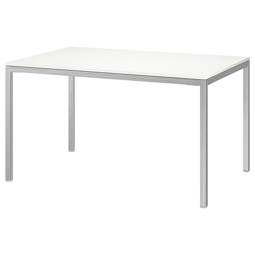 Стол, хромированный, глянцевый белый, 135x85 см IKEA TORSBY ТОРСБИ 399.318.45 - фото 1