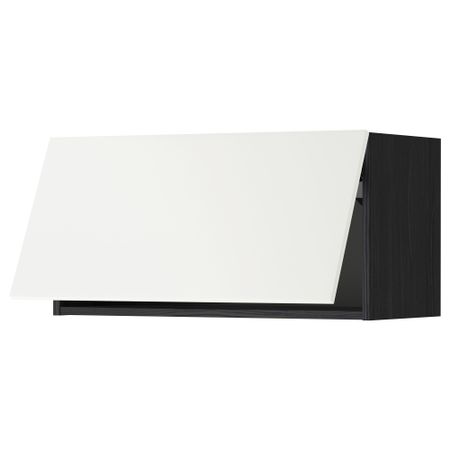 Горизонтальный навесной шкаф МЕТОД, черный, Хэггеби белый