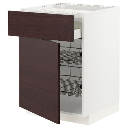 Шкаф для варочной панели, ящик, 2 проволочные корзины IKEA METOD МЕТОД, MAXIMERA МАКСИМЕРА 394.686.38