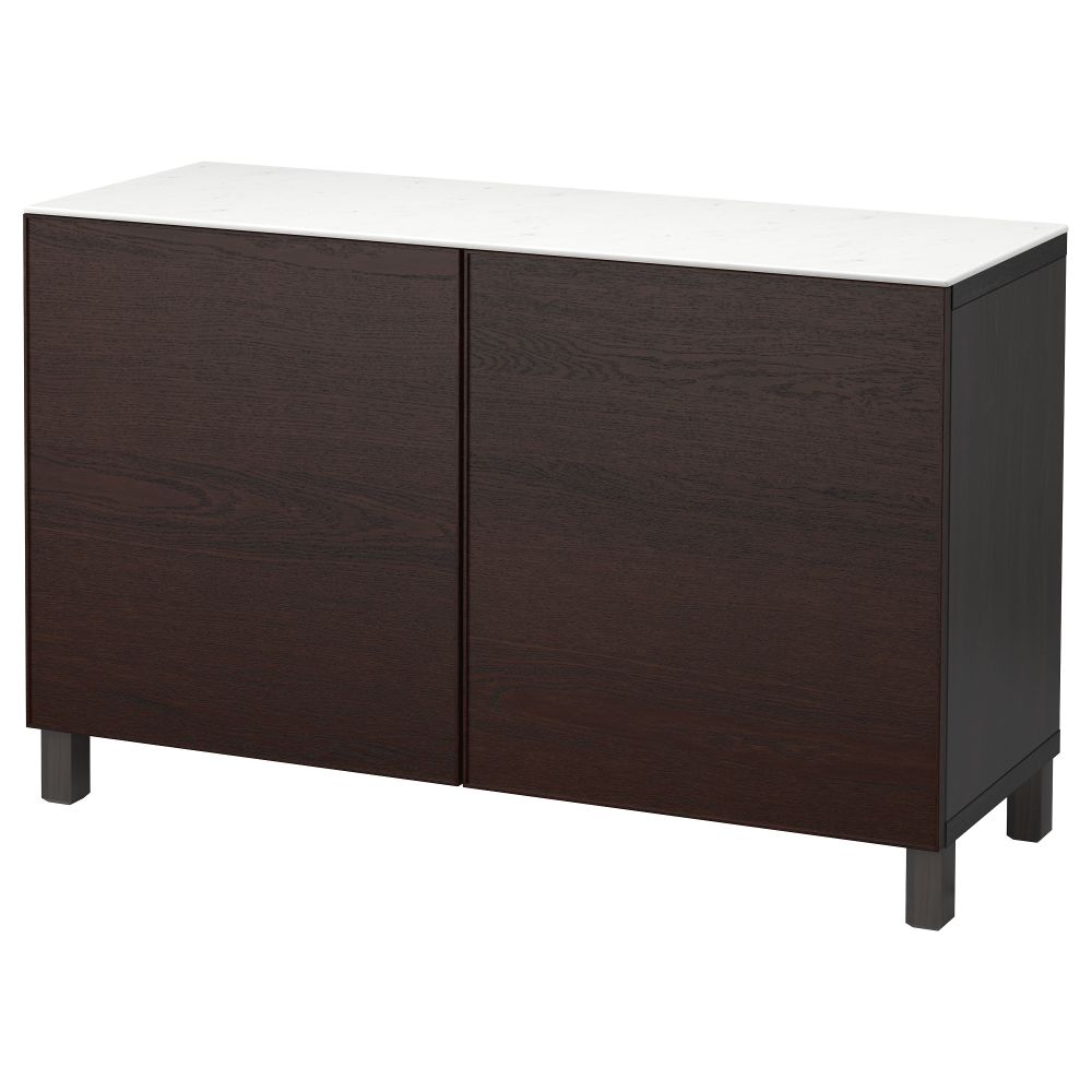 Комбинация для хранения с дверцами БЕСТО, черно-коричневый, Инвикен черно-коричневый (120x42x74 см) - фото 1