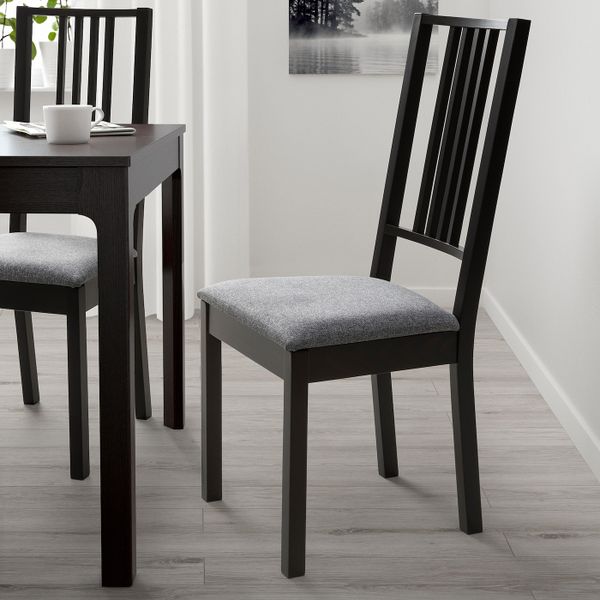 Стул, коричнево-чёрный/Гуннаред классический серый IKEA BÖRJE БЁРЬЕ 904.784.41 - фото 2