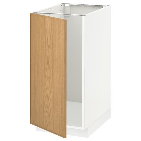 Напольный шкаф для мойки, мусорных конт, белый/Экестад дуб 40x60 см IKEA METOD МЕТОД 092.255.85