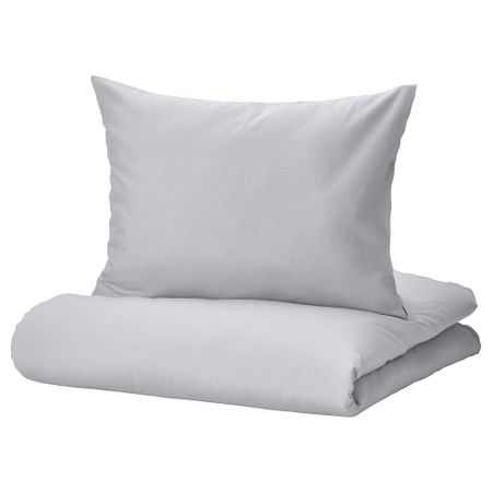 Пододеяльник и наволочка, 150x200, 50x60 см, светло-серый IKEA NATTSVÄRMARE 205.293.35