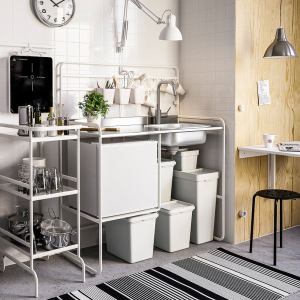 Контейнер с крышкой, светло-серый 22 л IKEA HÅLLBAR ХОЛЛБАР 004.202.04 - фото 10