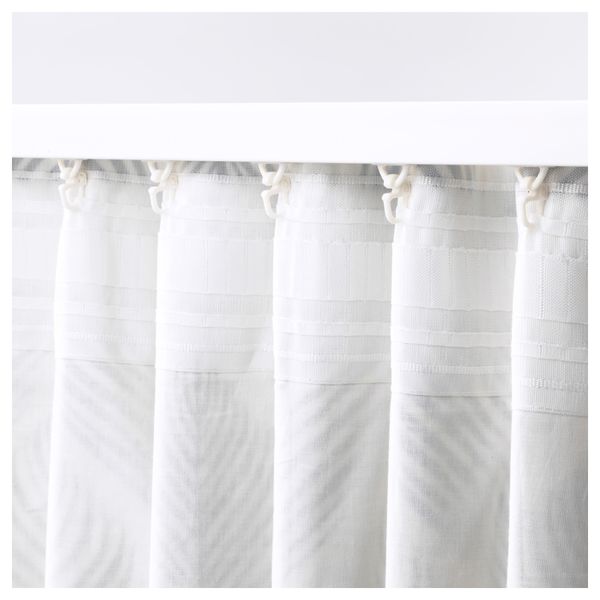 Гардины, 1 пара ФЬЕДЭРКЛИНТ, бел/зелен (145x300 см) - фото 3