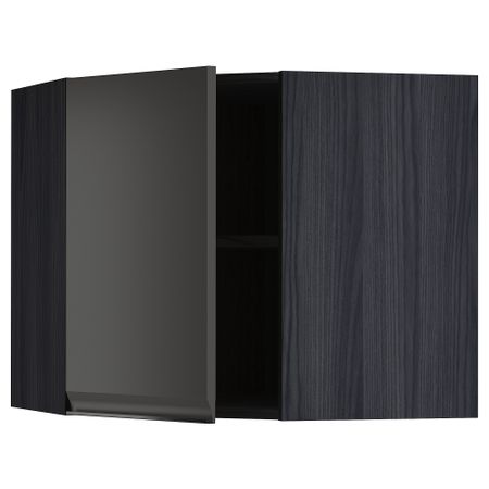 Угловой навесной шкаф с полками, черный, Upplöv матовый антрацит, 68x60 см IKEA METOD МЕТОД 694.953.34