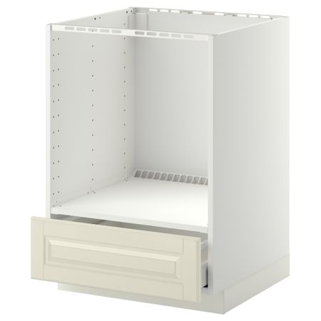 Напольный шкаф для духовки, с ящиком МЕТОД / МАКСИМЕРА, белый, Будбин белый с оттенком (60x60 см)