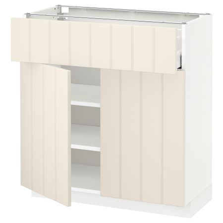 Напольный шкаф + ящик, 2 дверцы МЕТОД / МАКСИМЕРА, белый, Хитарп белый с оттенком