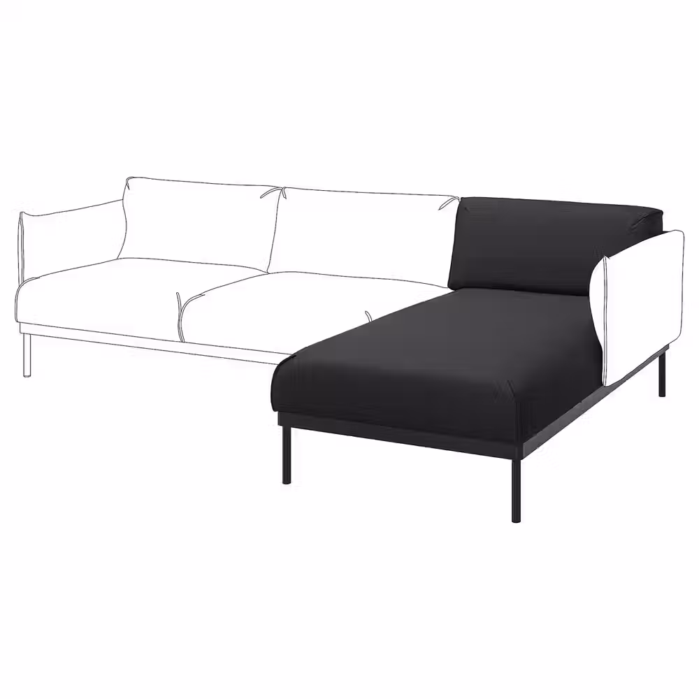 ÄPPLARYD ЭППЛАРЮД Секция козетки - Gunnared черный/серый - схема-чертеж с размерами