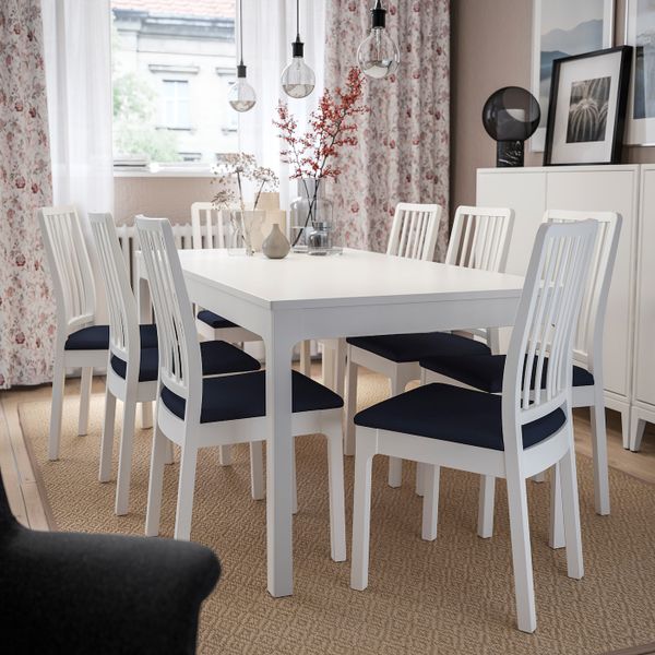 Стул, белый/Идекулла синий IKEA EKEDALEN ЭКЕДАЛЕН 093.182.21 - фото 2