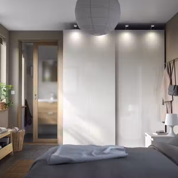 HASVIK Пара раздвижных дверей - глянцевый белый 200x236 см - фото 2
