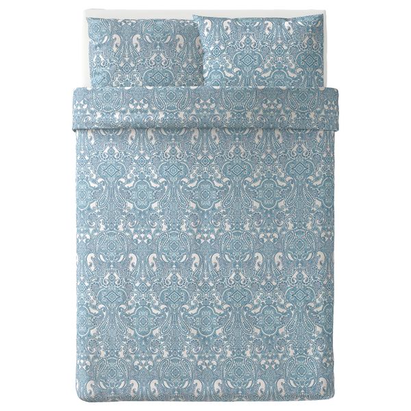 Пододеяльник и 2 наволочки, белый, синий 200x200/50x70 см IKEA JÄTTEVALLMO ЙЭТТЕВАЛЛМО 903.996.94 - схема-чертеж с размерами