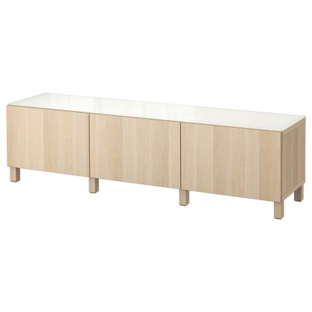 Комбинация для хранения с ящиками БЕСТО, Лаппвикен под беленый дуб (180x40x48 см)