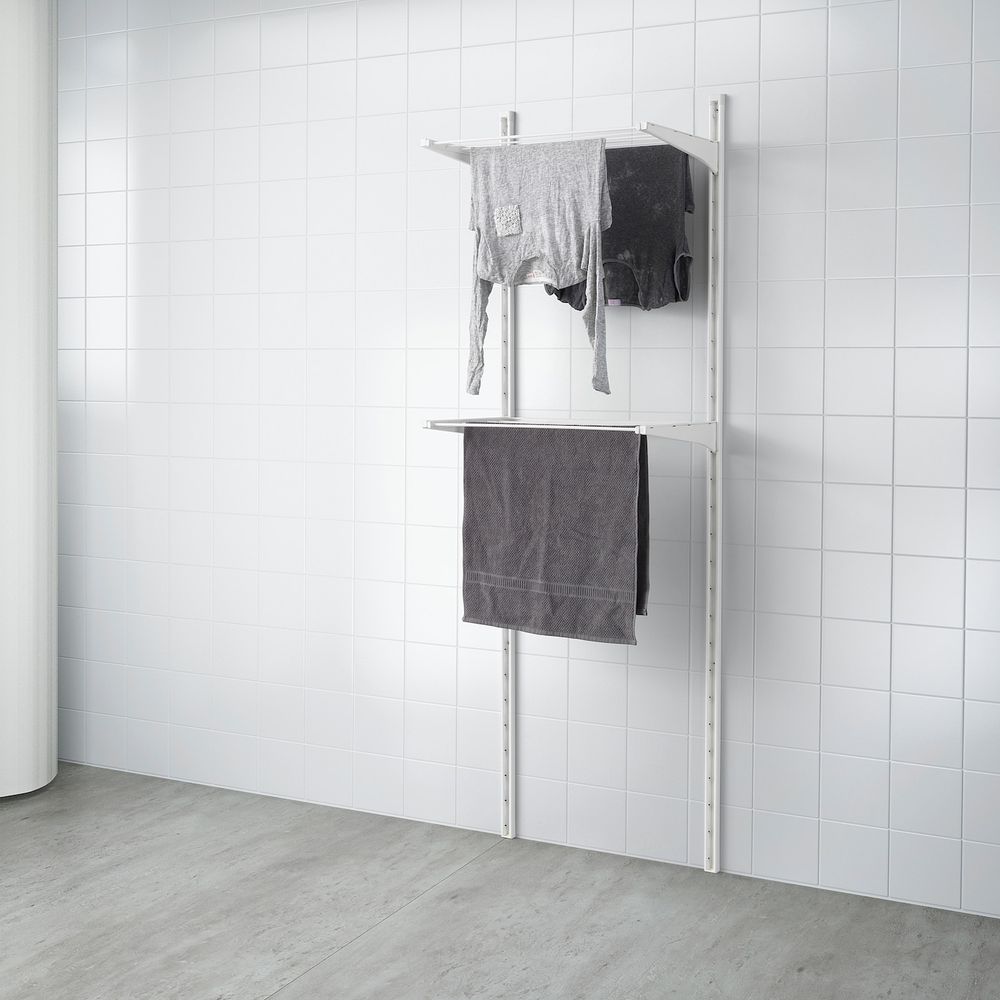 Настенная шина/сушилка, белый 66x41x197 см IKEA АЛЬГОТ 192.303.03 - фото 1