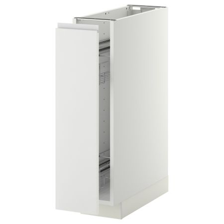 Напольный шкаф, выдвижной внутрений элемент МЕТОД, белый, Нодста белый (20x60 см)
