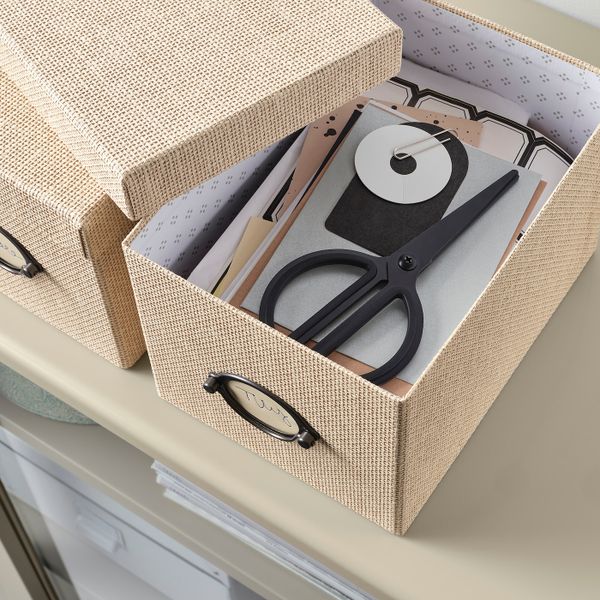 Коробка с крышкой, бежевый 18x25x15 см IKEA KVARNVIK КВАРНВИК 104.668.71 - фото 5