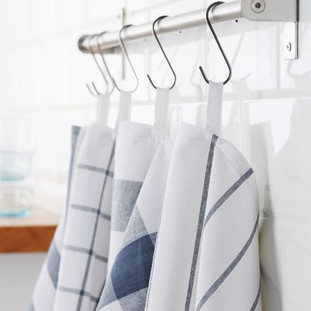 Полотенце кухонное, белый, синий 50x65 см IKEA ELLY ЭЛЛИ 603.721.20