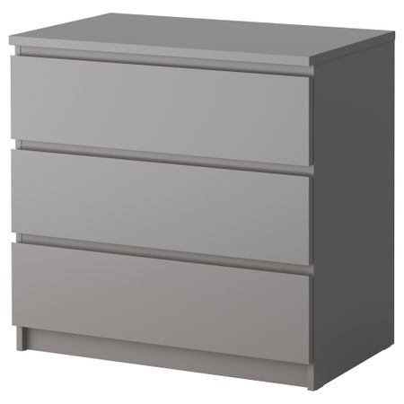 Комод с 3 ящиками МАЛЬМ, серый (80x78 см)