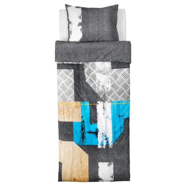 Пододеяльник и 1 наволочка ПИМПЛА, серый (150x200/50x70 см) - фото 2