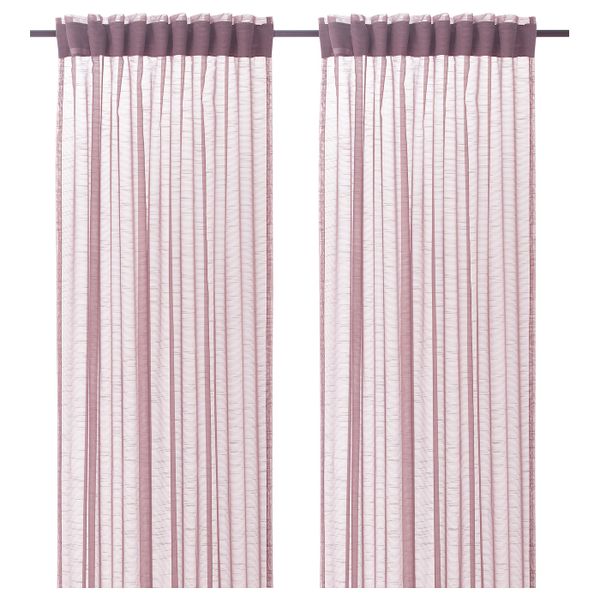 Гардины, 2 шт., розовый 145x300 см IKEA GJERTRUD ГЕРТРУД 604.647.75 - фото 1