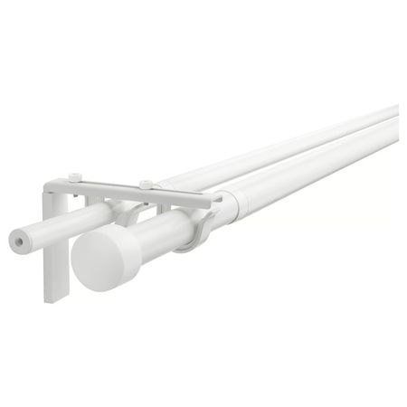 RÄCKA / HUGAD Двойной гардинный карниз/комбинация - белый 210-385 см
