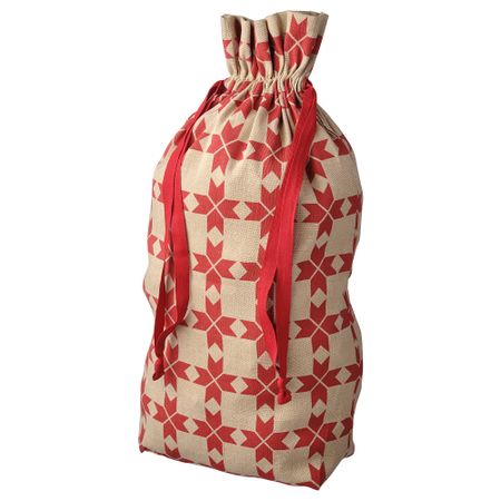 Мешок на завязках, 90x56 см, цветочный орнамент бежевый IKEA VINTERFINT 305.577.14