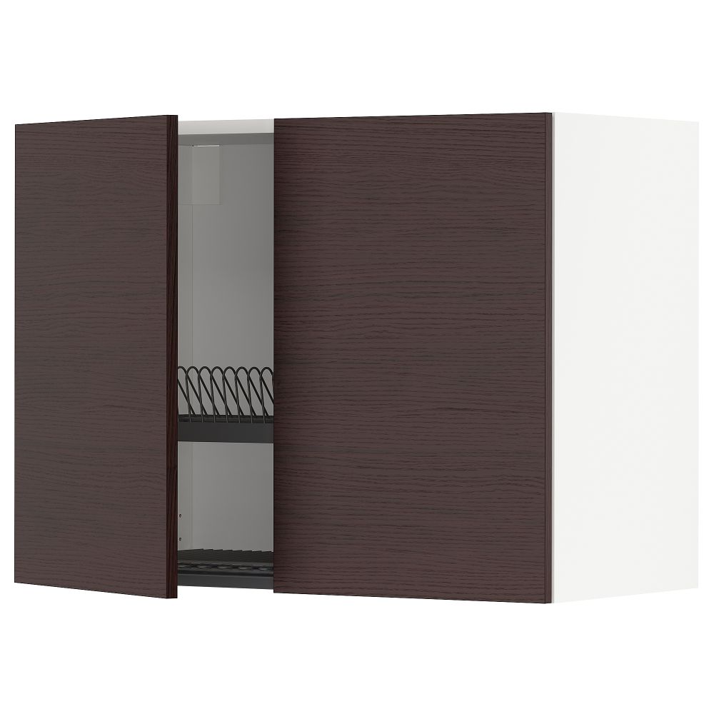 Навесной шкаф с сушилкой, 2 дверцы, 80x60 cm IKEA METOD МЕТОД 294.606.28 - фото 1