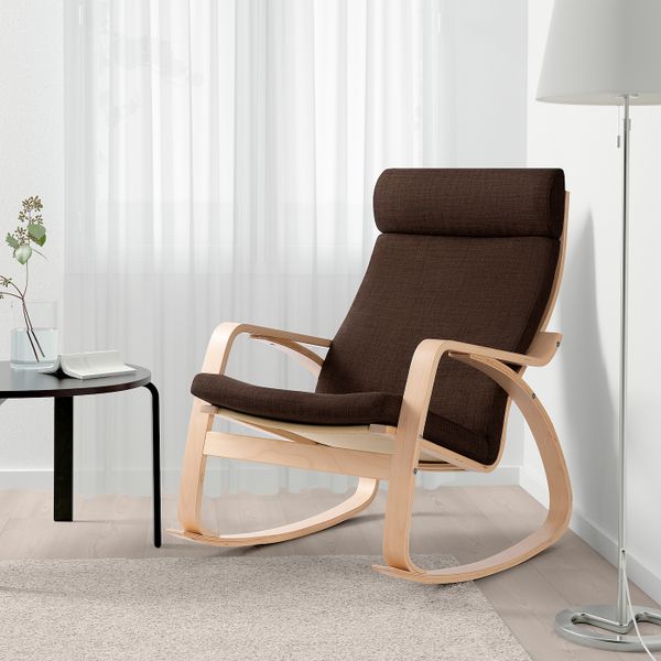Кресло-качалка, березовый шпон/Шифтебу коричневый IKEA POÄNG ПОЭНГ 193.028.23 - фото 2