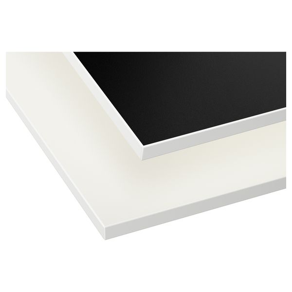 Столешница, двусторонняя ГОТШЭР, белый, черный с белой окантовкой - фото 1