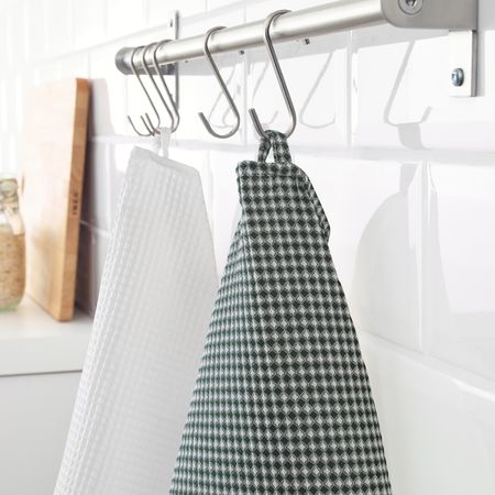 Полотенце кухонное, белый/зеленый 50x70 см IKEA TROLLPIL ТРОЛЛЬПИЛ 803.653.31