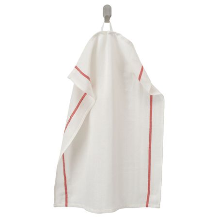 Полотенце кухонное, белый, красный 50x65 см IKEA TEKLA ТЕКЛА 203.723.20