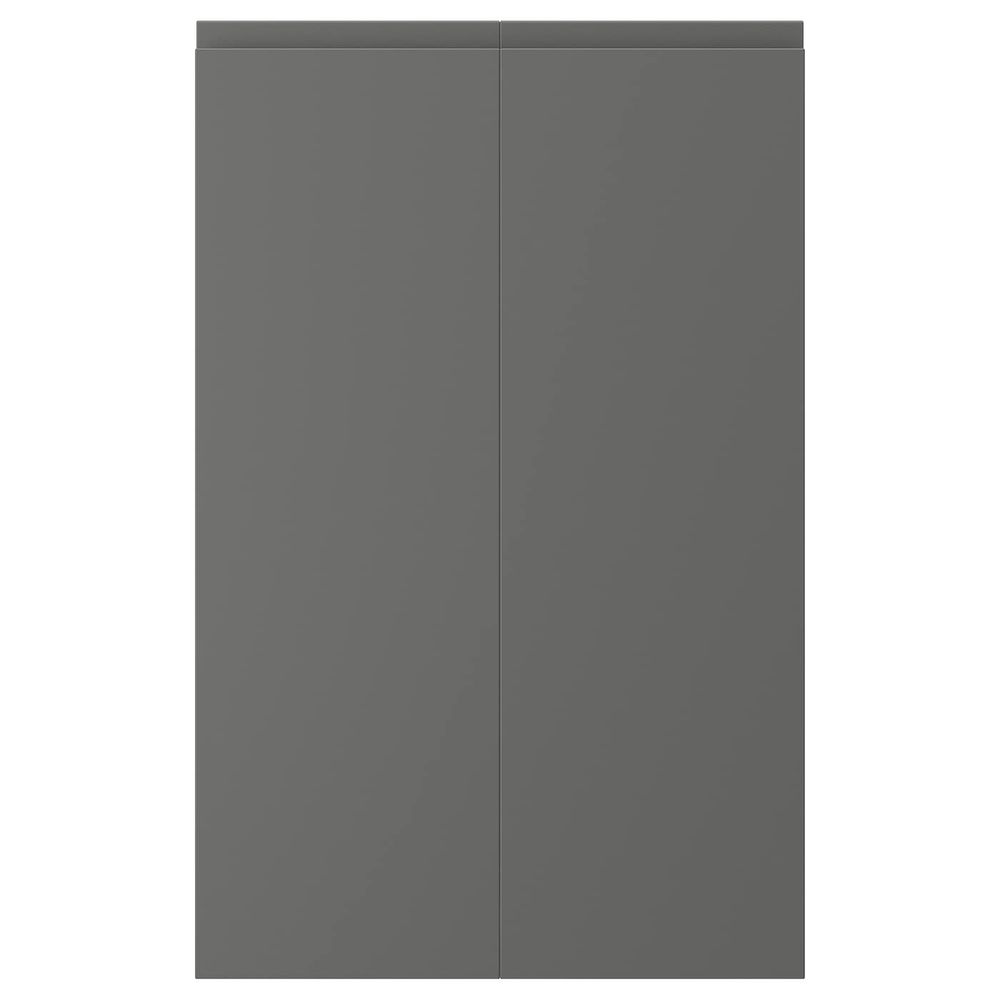 Дверца для напольного углового шкафа, 2шт, левосторонний темно-серый 25x80 см IKEA VOXTORP ВОКСТОРП 104.560.18 - фото 1