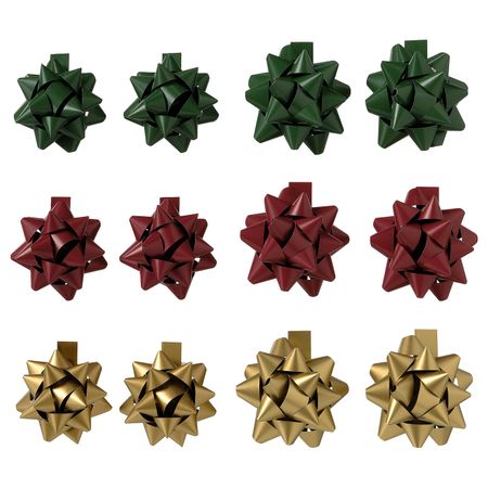 Бант для подарочной упаковки,12 шт., зеленый/красный/золотой IKEA VINTER 2021 ВИНТЕР 2021 404.996.91