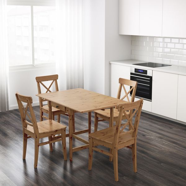 Стол c откидными полами, морилка, антик 65/123x78 см IKEA ИНГАТОРП 904.231.04 - фото 4