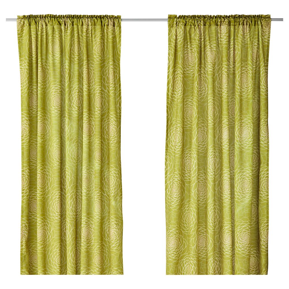 Гардины, 1 пара ОТИЛЬДЕ, зеленый (145x300 см) - схема-чертеж с размерами