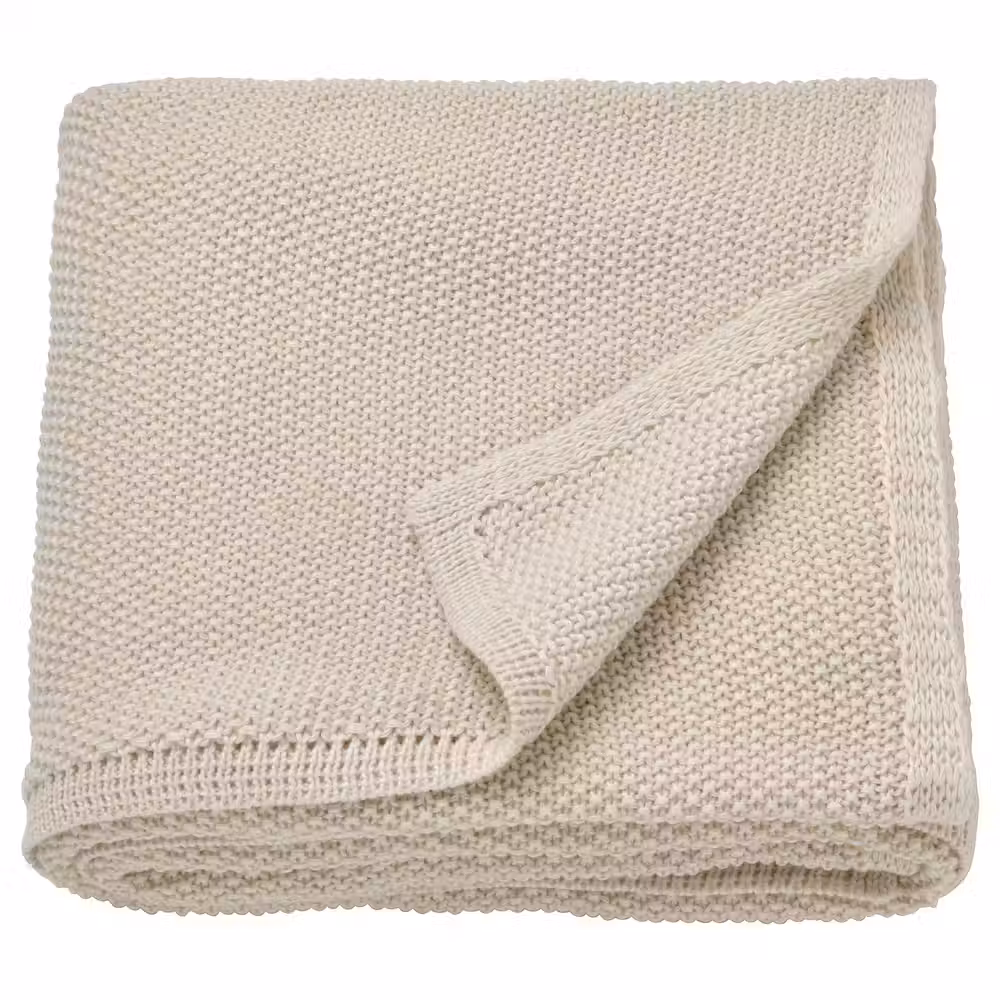 HUMLEMOTT ХЮМЛЕМОТТ Плед - белый с оттенком 130x170 см - фото 1