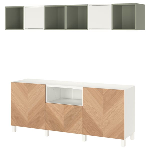 Комбинация для ТВ, 210x40x220 cm IKEA EKET ЭКЕТ, BESTÅ БЕСТО 994.397.37 - фото 2