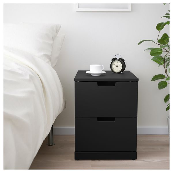 Комод с 2 ящиками НОРДЛИ, антрацит (40x54 см) - фото 2