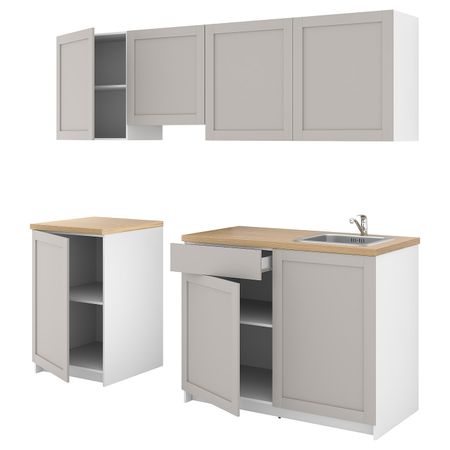 Кухня, серый 240x61x220 см IKEA KNOXHULT КНОКСХУЛЬТ 594.005.72