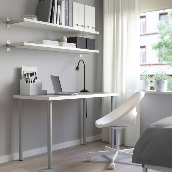 Стол, светло-серый белый, серебристый 120x60 см IKEA LINNMON ЛИННМОН / OLOV ОЛОВ 693.313.09 - схема-чертеж с размерами